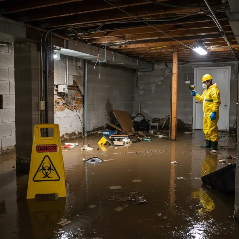 Flooded Basement Electrical Hazard in Saint Clair, PA Property